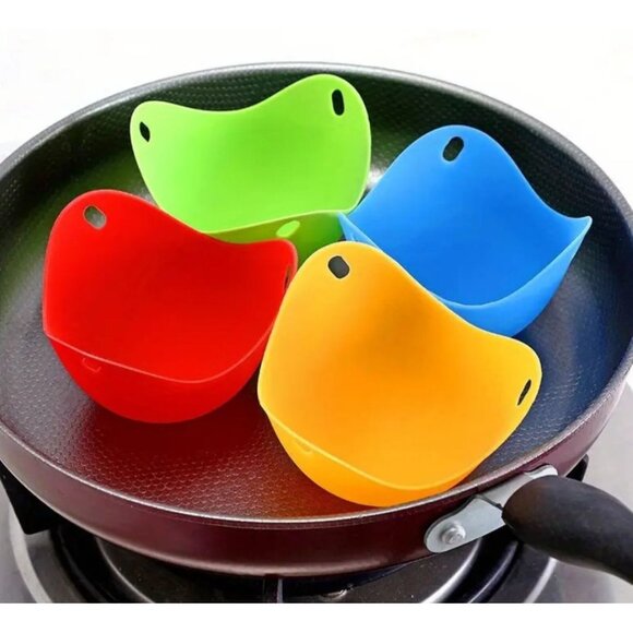 4-Pack Silicone Egg Poacher Cups Non-Stick, BPA-Free, Microwave & Stovetop Safe - Picture 2 of 7